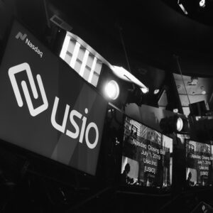nasdaq and usio branded screen