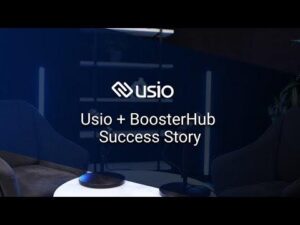 BoosterHub embedded payments and software success story video by Usio, featured in a document management and SaaS billing resource.